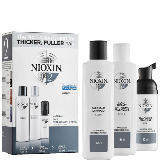 NIOXIN 3-Part System 2 Trial Kit for Natural Hair with Progressed Thinning