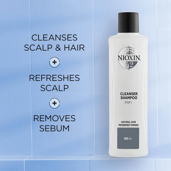 NIOXIN 3-Part System 2 Cleanser Shampoo for Natural Hair with Progressed Thinning 300ml