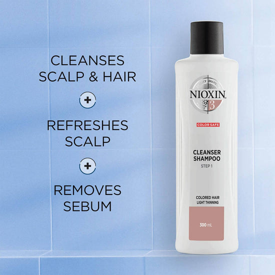 NIOXIN 3-Part System 3 Cleanser Shampoo for Coloured Hair with Light Thinning 300ml