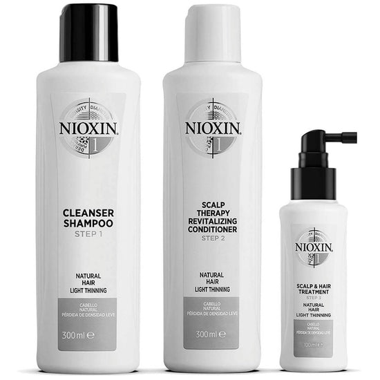 NIOXIN 3-Part System 1 Loyalty Kit for Natural Hair with Light Thinning