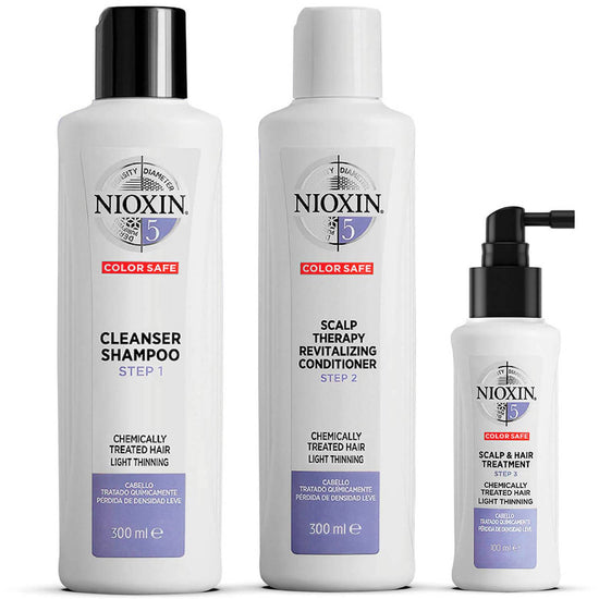 NIOXIN 3-Part System 5 Loyalty Kit for Chemically Treated Hair with Light Thinning